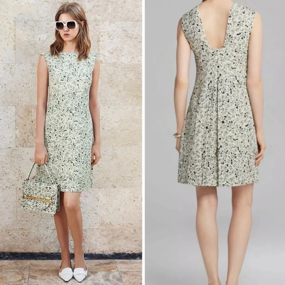 Tory Burch S Valerie White Green Laceflower Print Dress